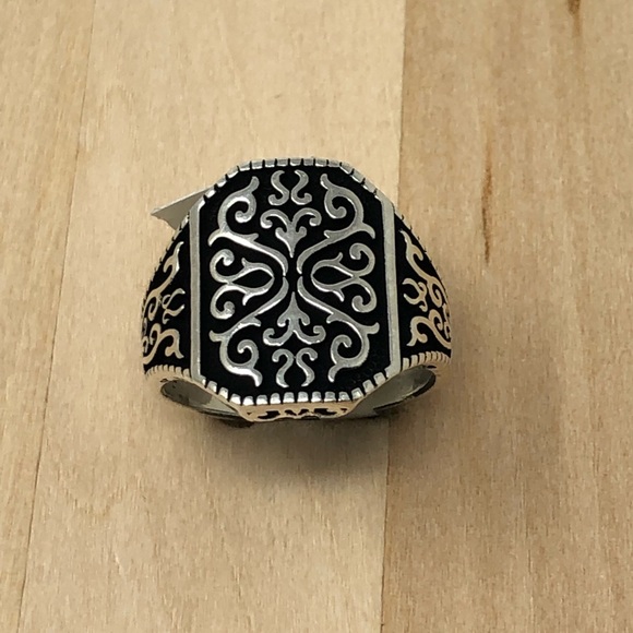 925 Sterling Silver Handmade Design Men's Ring - Picture 3 of 6